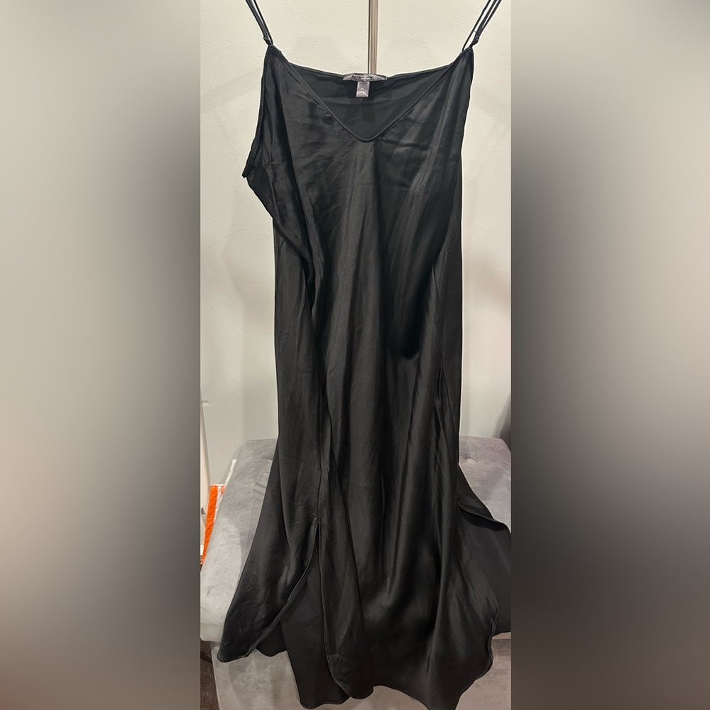 Banana Republic Black Satin Midi Slip Dress